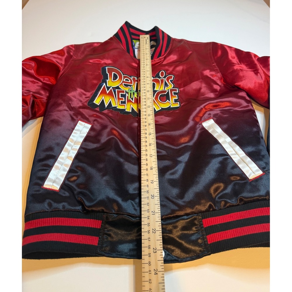 Headgear Classics Dennis the Menace Varsity Jacket Red Black Ombre Satin S - Picture 11 of 14